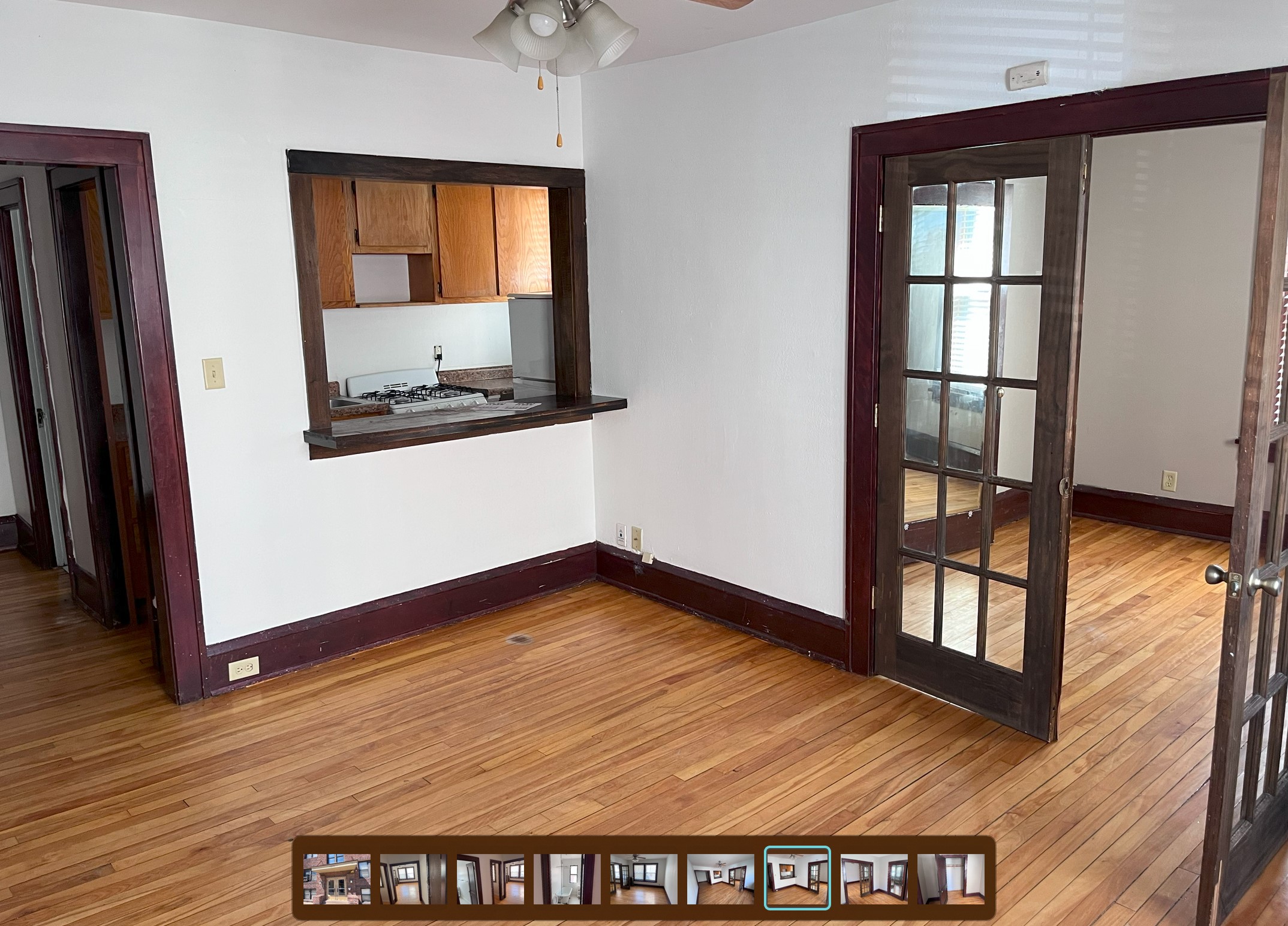 living room with kitchen in Minnesota